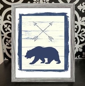 8x10 framed Distressed Bear Arrow print
